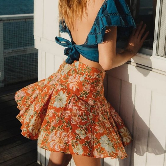 Free People Dresses & Skirts - Free People End Of The Island Godet Mini Floral Skirt Size 0